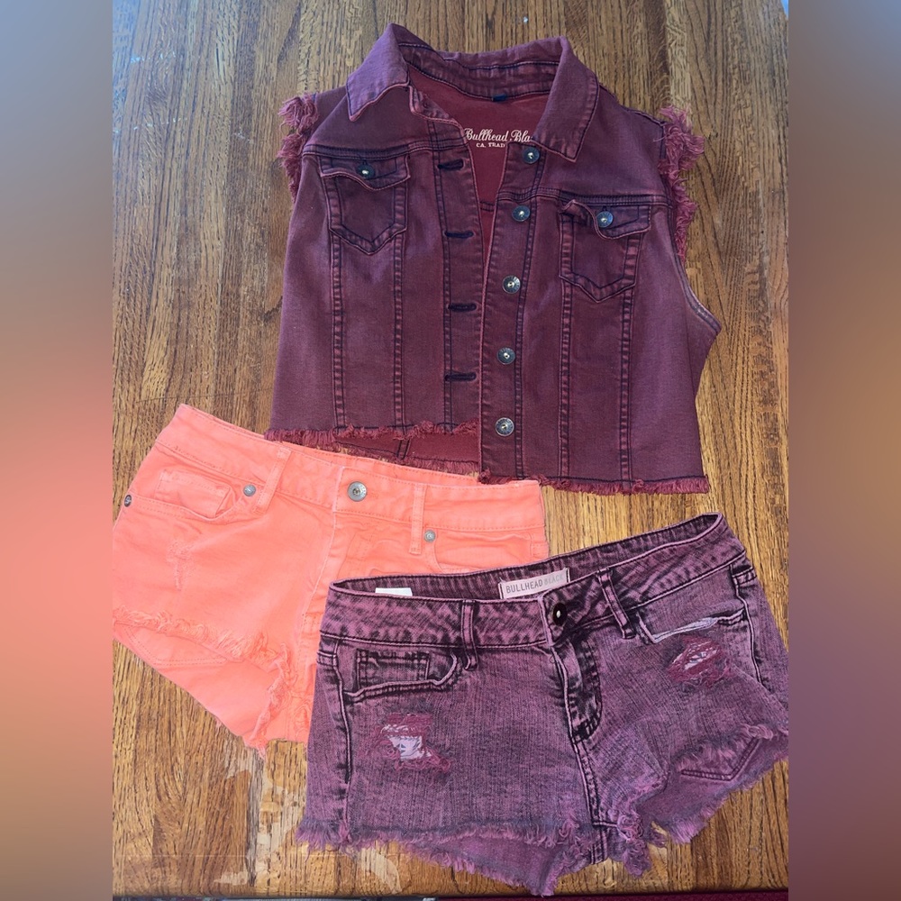 Bullhead Denim Vest/ shorts set